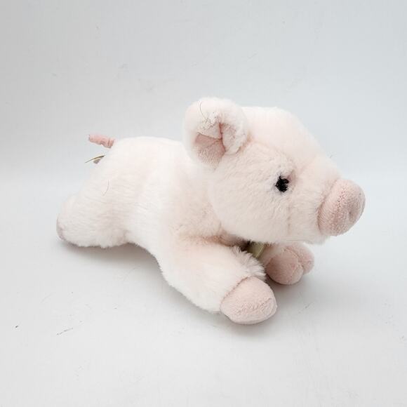 Miyoni Aurora Pig Plush 9" Light Pink Curly Tail Beanie Stuffed Animal Toy 2021 - Picture 2 of 9